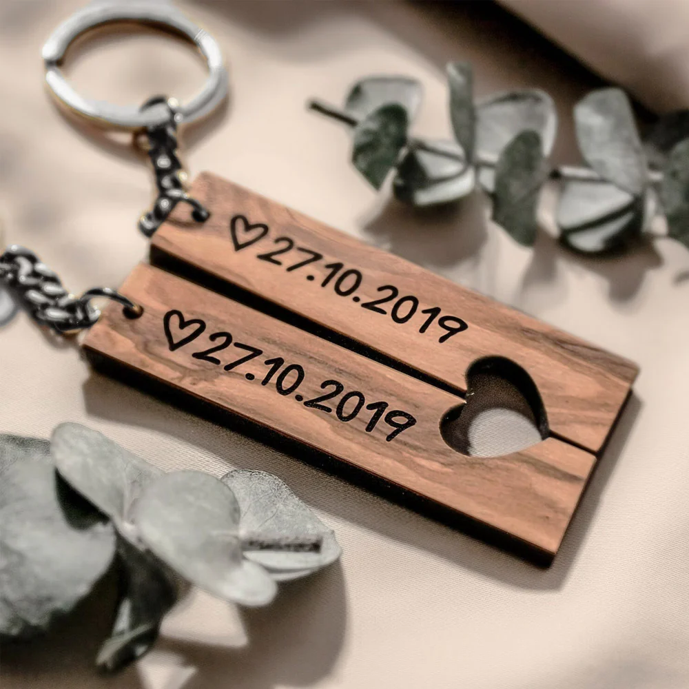 Set 2 brelocuri inimă – elegante și personalizabile, pentru voi doi